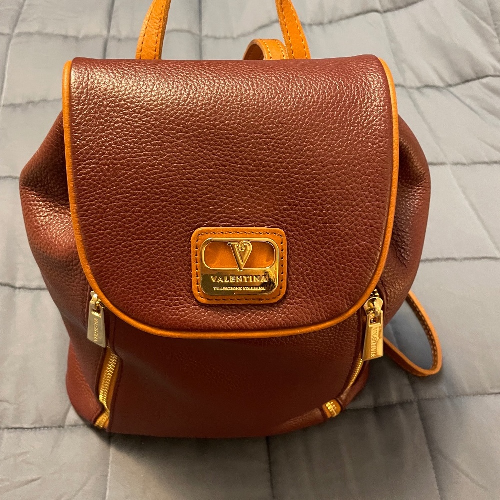 Valentina Convertible Leather Backpack Made in Italy